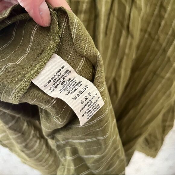 Free People Olive Stripe Oversized Top - Picture 3 of 5